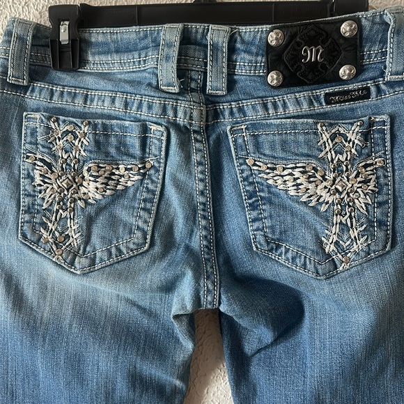 Miss Me Denim Boot Cut Jeans with Silver Embroidery - Picture 5 of 15